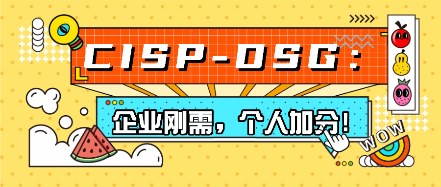 CISP-DSG：企业刚需，个人加分！